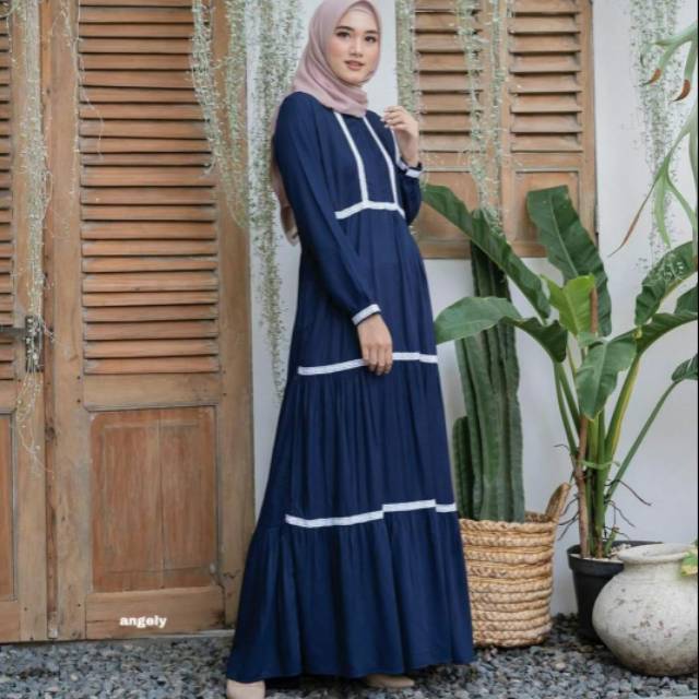 ORIGINAL!  ANGELY GAMIS RENDA BUSUI / GAMIS POLOS REMAJA KEKINIAN ukuran lengkap