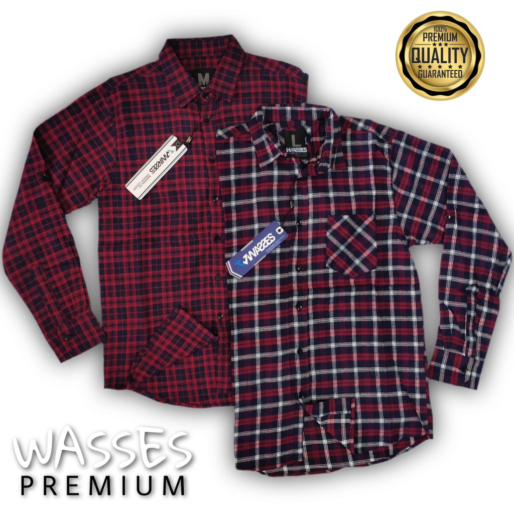 Kemeja Flanel Unisex Lengan Panjang