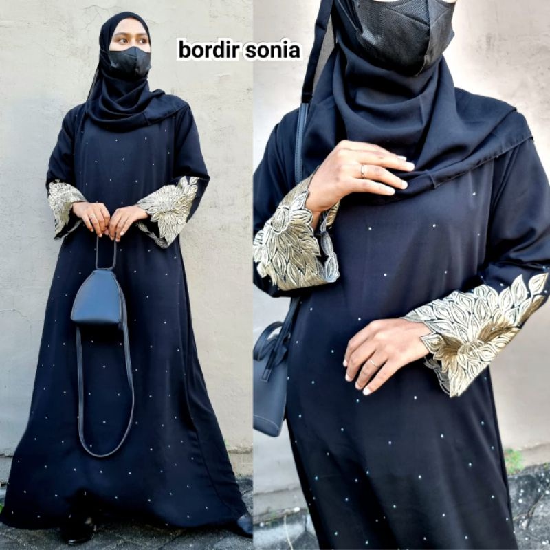 Gallery Exclusive Abaya Hitam Gamis Turkey Bordir Sonia Busuii