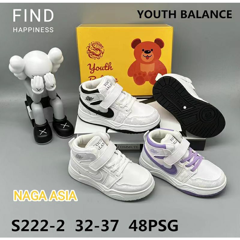 Sepatu Promo  Sneaker Anak Import  Youth Balance S222 Size 26 - 37/sepatu jord4n anak/sepatu anak laki-laki dan perempuan