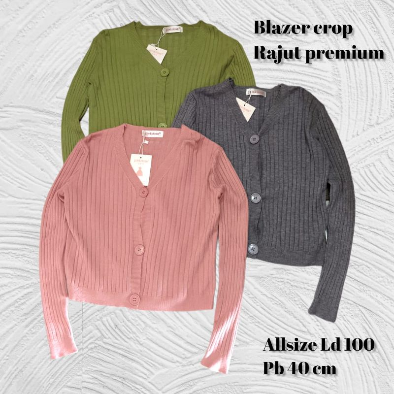 Cardigan blazer crop Rajut Premium