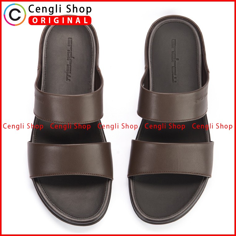 SANDAL ANDREW PRIA TERBARU ORIGINAL CASUAL KULIT BRANDED COKLAT ANM10