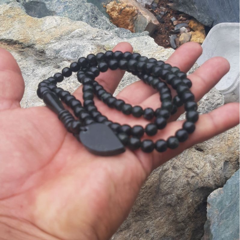 Tasbih Giok Black Jade Aceh Terapi 99 Butir