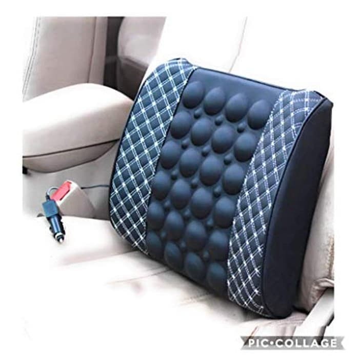 Bantal Getar Penyangga Pinggang Punggung Bantal Mobil Car Seat Support - Hitam Merah