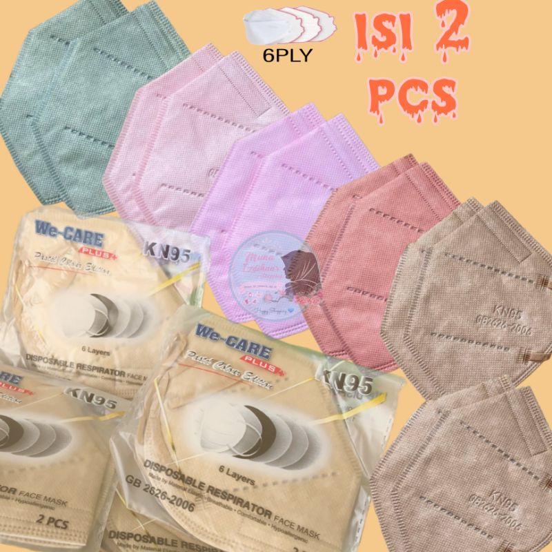 Masker KN95 Medis We Care 6 Ply isi  2 Pcs
