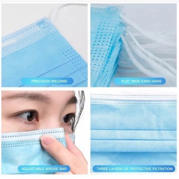 Masker 3 Ply isi 10 Disposable Surgical Mask Masker Bedah Earloop KMK10