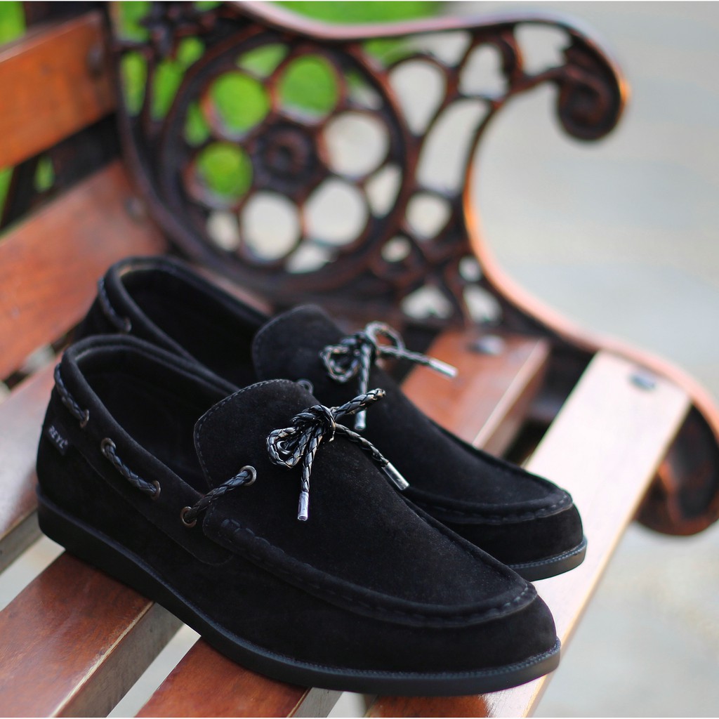 LICK BLACK |FORIND x Reyl| Sepatu Suede Asli Vintage Klasik Casual Pria Boat Ori Original Footwear