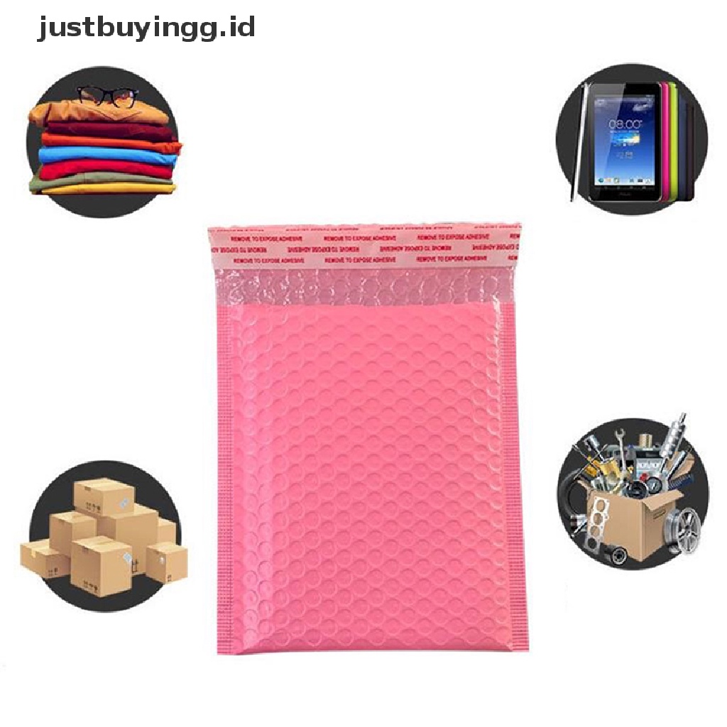 10pcs Kantong Bubble Bahan Plastik Warna Pink Untuk Pengiriman