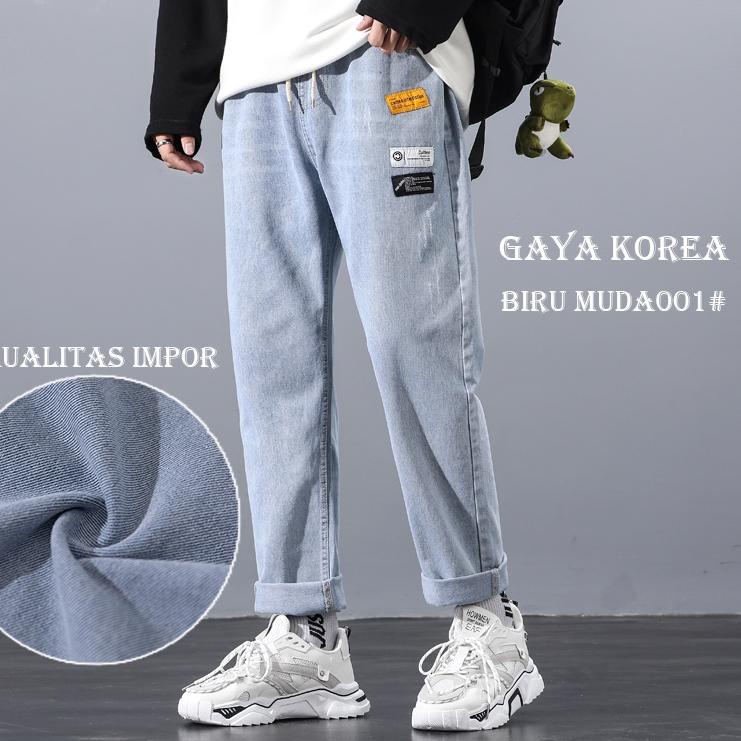 KOL.21Jl22ᴿ | Celana jeans korea celana kulot korean style celana jeans pria biru celana panjang pri