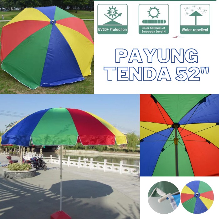 Payung Pantai Payung Tenda Booth Jualan - Payung Cafe Parasol Bazaar Besar Jumbo 52&quot;