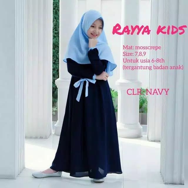 RAYYA KIDS BO KF 6 - 8 Tahun MOSSCRAPE Dapat GAMIS ANAK + KHIMAR/HIJAB MODEL KEKINIAN, TRENDY , MODIS DAN SIMPLE KIDSS  BAJU TERBARU  2022