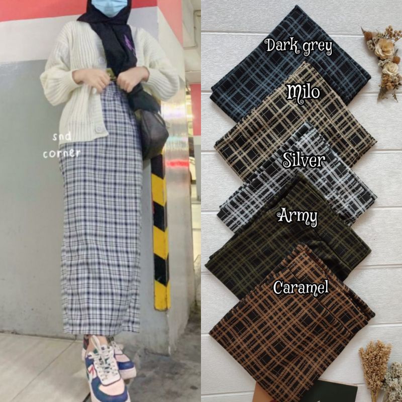 COD ROK KOREAN STYLE 2021 / ROK SPAN TARTAN /ROK KOTAK KOTAK PANJANG  /ROK TARTAN MURAH DAN TEBAL-RANDOM/Acak
