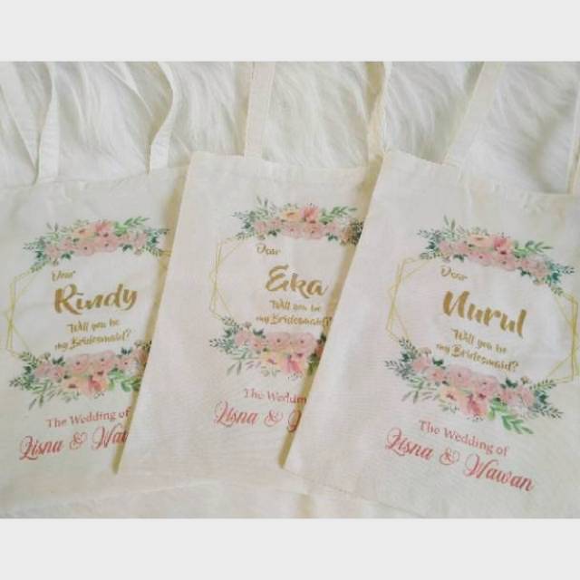 

25x30 Tas Custom Bridesmaid/Souvenir/Ulang Tahun