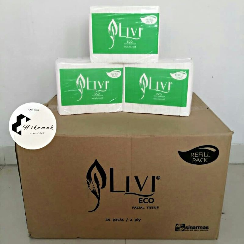 Tissue LIVI ECO Facial Refill 600's / Tissue Wajah / Tissue Facial (KARTONAN)