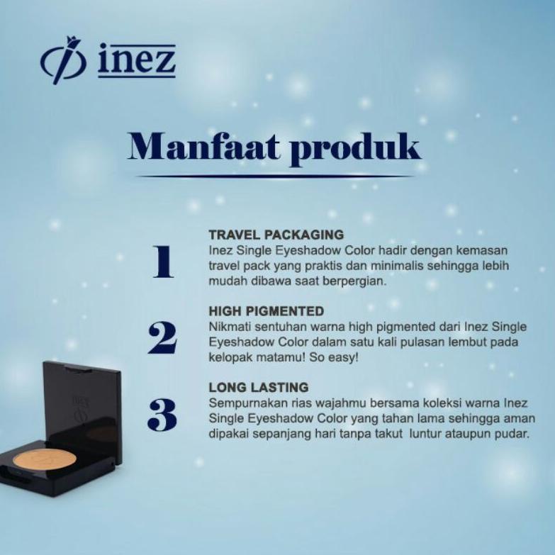 ➺Stok Banyak Inez Single Eyeshadow Color - Eye Shadow Satuan Halal (putih, hitam, coklat) 54 ❈