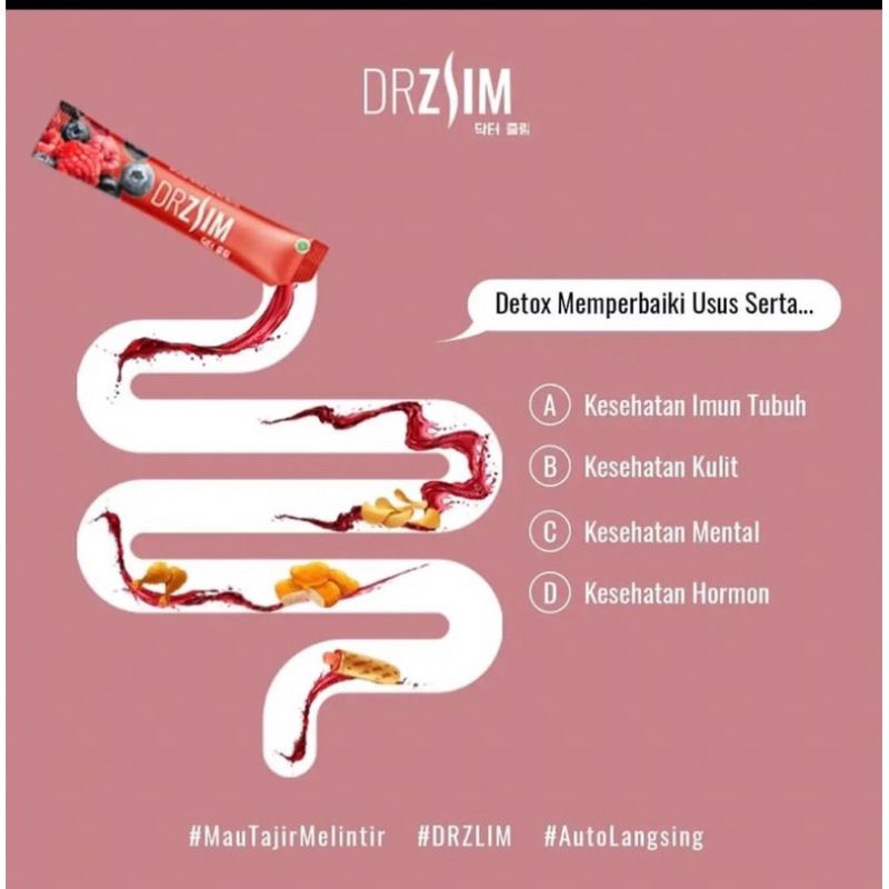 [ COD ] DR SLIM Minuman Pelangsing Tubuh Alami / Minuman Kesehatan Detox Fiber Diet 100% ORI