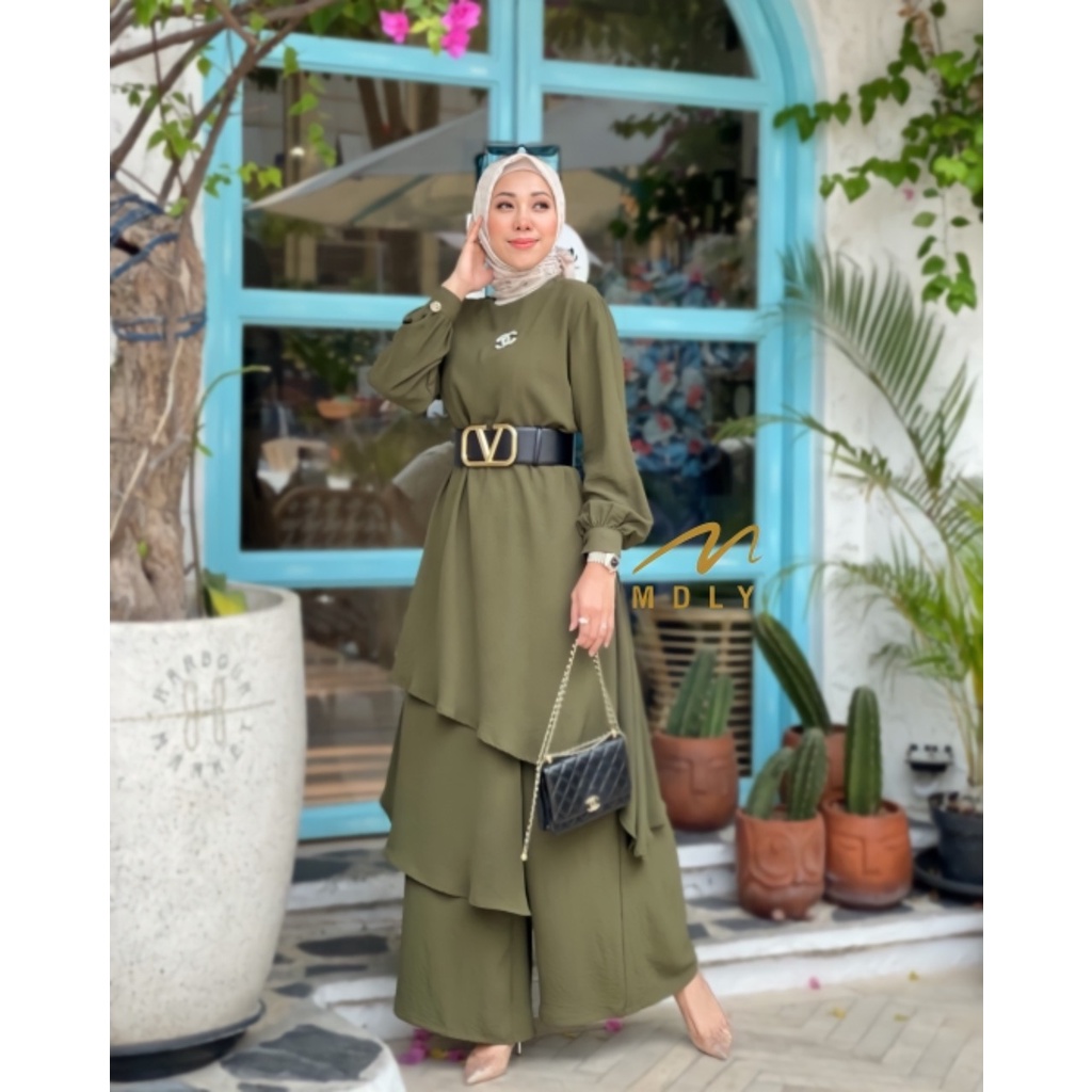 GAMIS DRESS WANITA ATASAN TUNIK KEMEJA WANITA TERBARU SONIA SET BY MDLY 3050