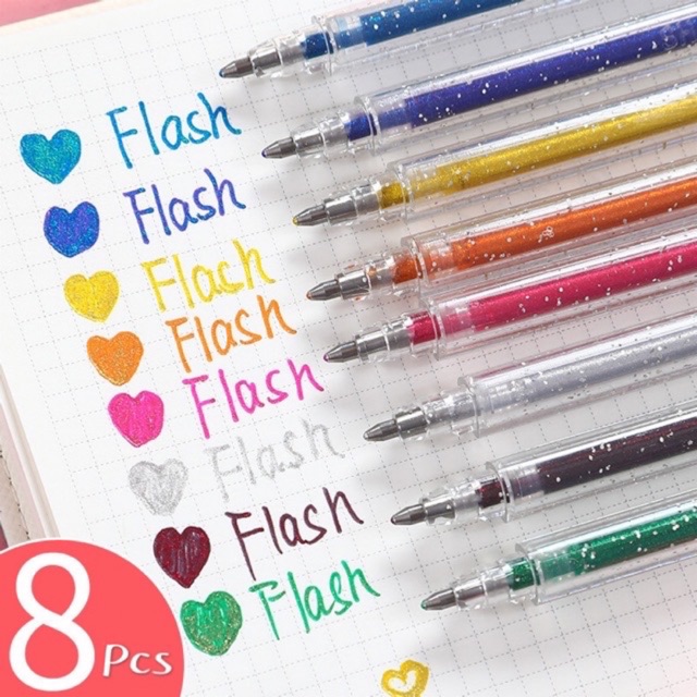 

Bee499 Pulpen Glitter isi 8