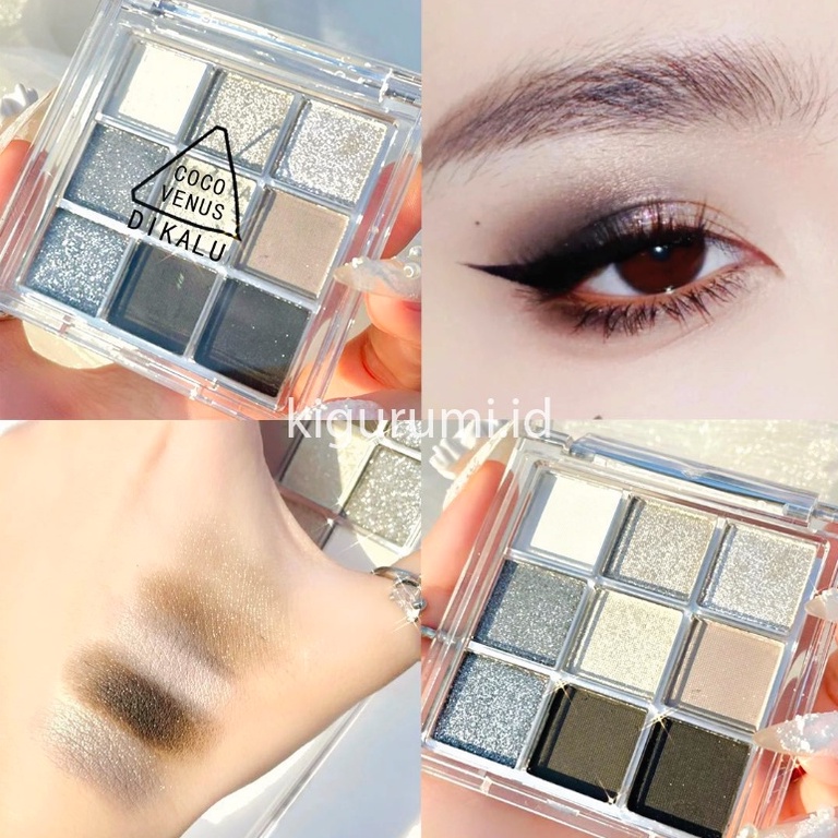 DIKALU Black Smokey Eyeshadow Matte Gliiter Waterproof Pallete Berfungsi Untuk Menerangkan Kelopak Mata  XX012