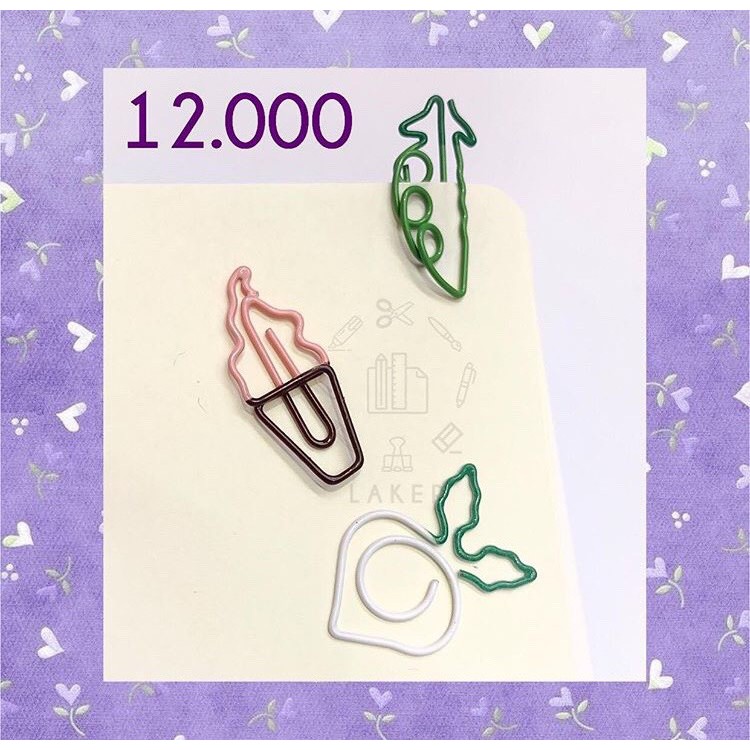 Jual Paperclip Lucu Unik Murah Aesthetic Ice Cream dan Sayuran Set isi