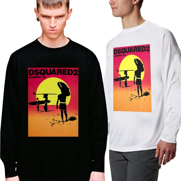 Longsleeve Tshirt Dsquared2 Kaos Tangan Panjang Bahan Katun Casual Premium Cotton