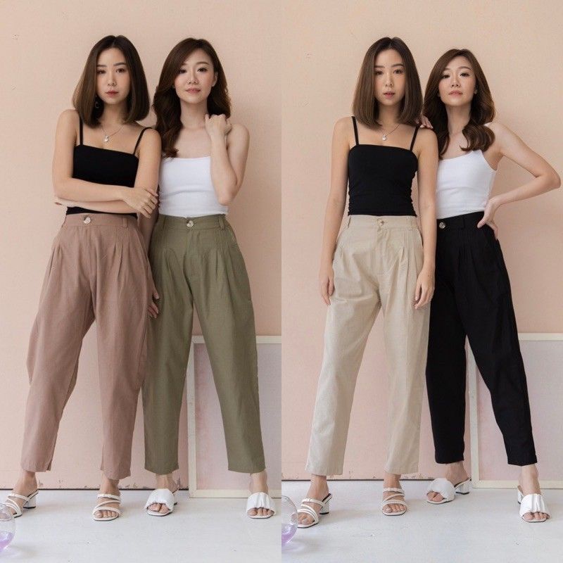DIORA LINEN PANTS || LINEN PANTS HIGHWAIST