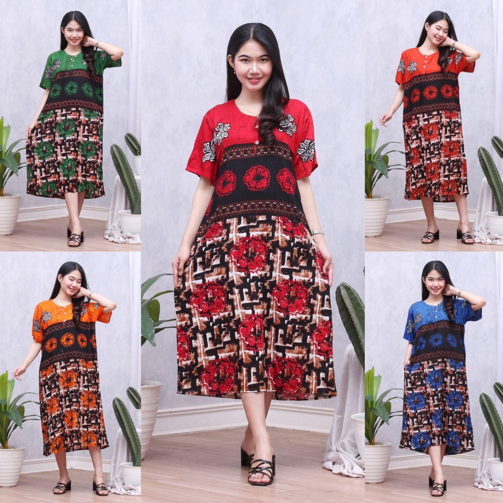 Daster batik SILVANA Daster Busui  Daster cantik  Baju tidur  Baju santai  Baju batik