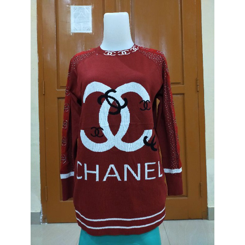 ATASAN SWITER RAJUT CHANEL IMPORT
