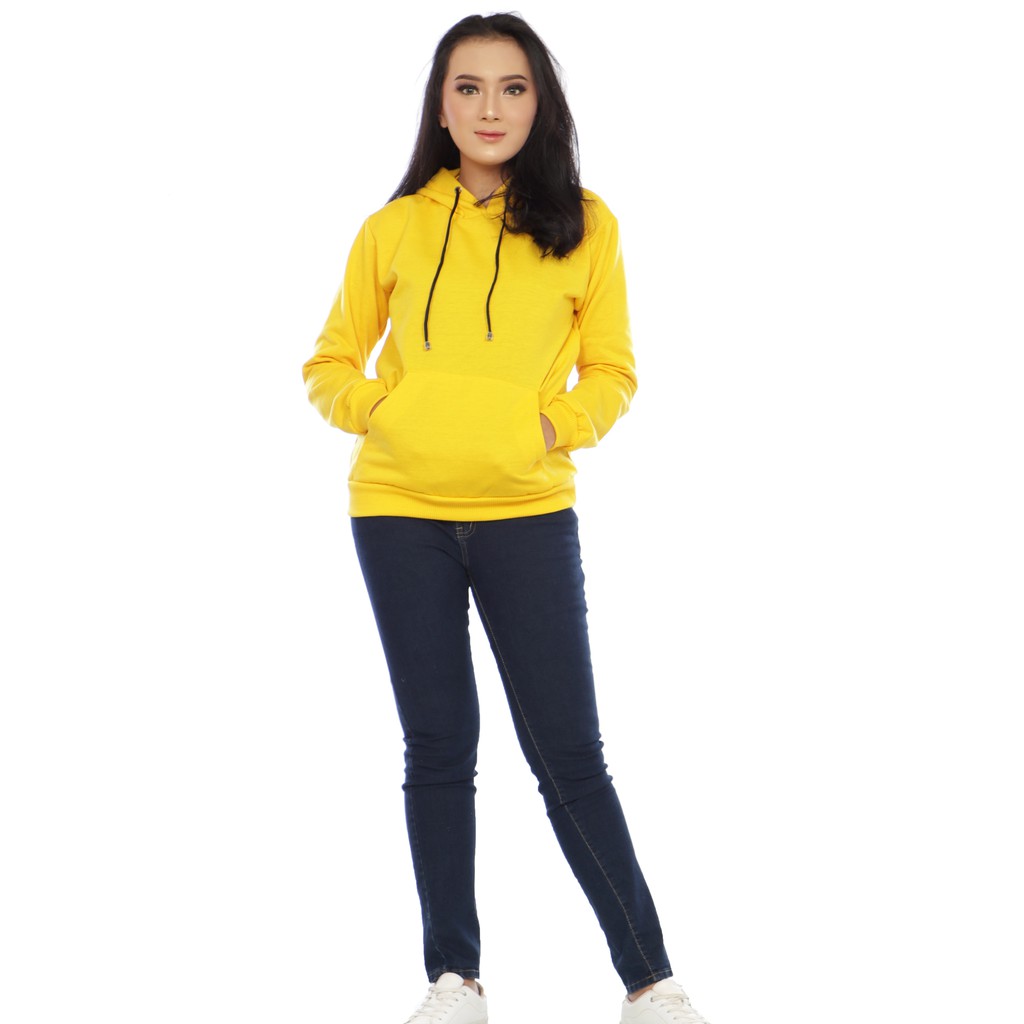 Sweater Hoodie Polos Wanita Premium Distro Bahan Fleece