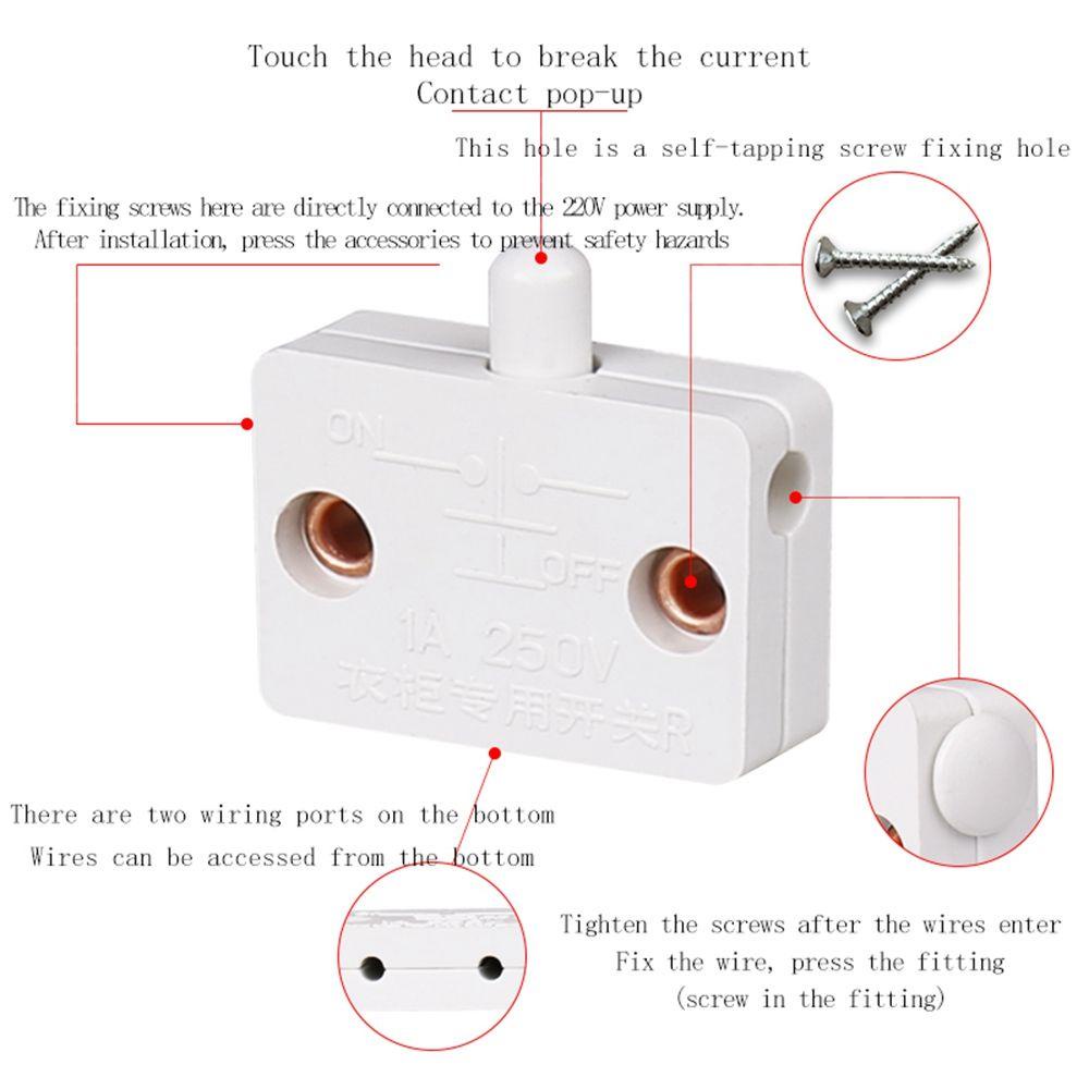 NICKOLAS1 Switch Peralatan Listrik Perbaikan Rumah Mekanik Reset Otomatis Sentuh Kontrol Lampu Lemari