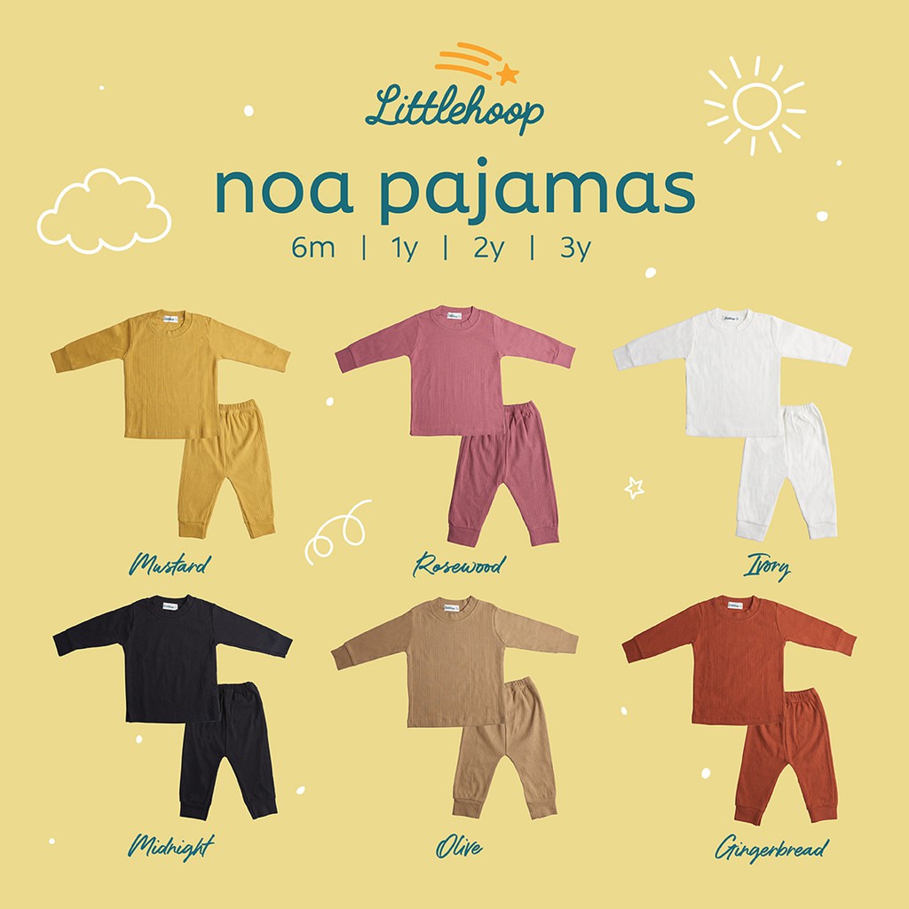 LITTLEHOOP Noa Pajamas Reeb Rib Knit Baju Tidur Anak Bayi