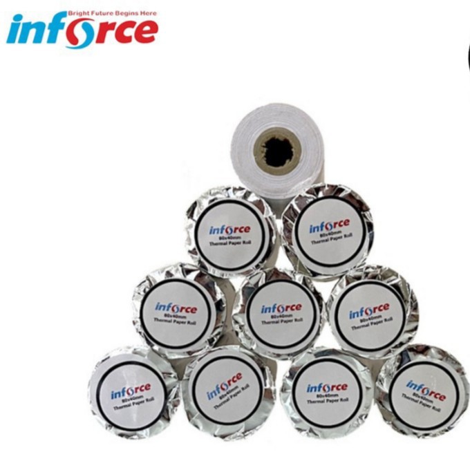 

Kertas Themal Printer INFORCE 80x40mm Paper Roll/Pcs