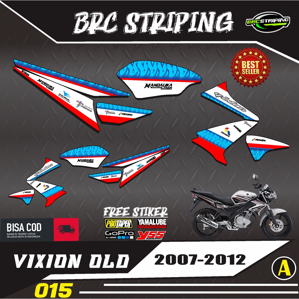 STRIPING VIXION OLD lama- Stiker Variasi List PERTAMINA MANDALIKA BRC 015