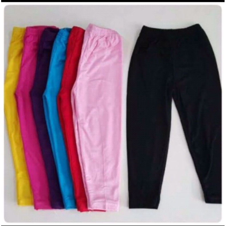 Legging Anak Anak ,celana rangkepan anak bahan spandek licin 4-6th 7-9th