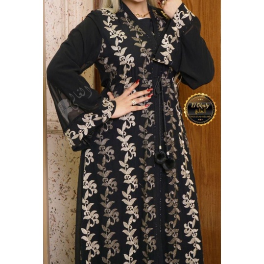 PO abaya hitam bordir bunga rambat MESIR IMPORT
