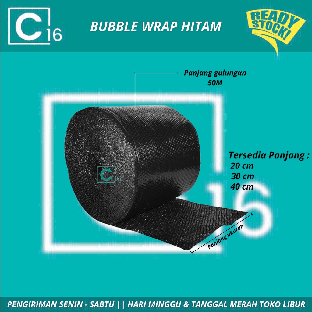 

Bubble Wrap Premium Quality Termurah 50 Meter / Plastik Bubble Wrap Packing Online Shop Per Roll Hitam Tebal
