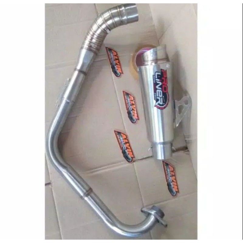 termurah kenalpot proliner model kolong untuk motor KLX 150 crf D