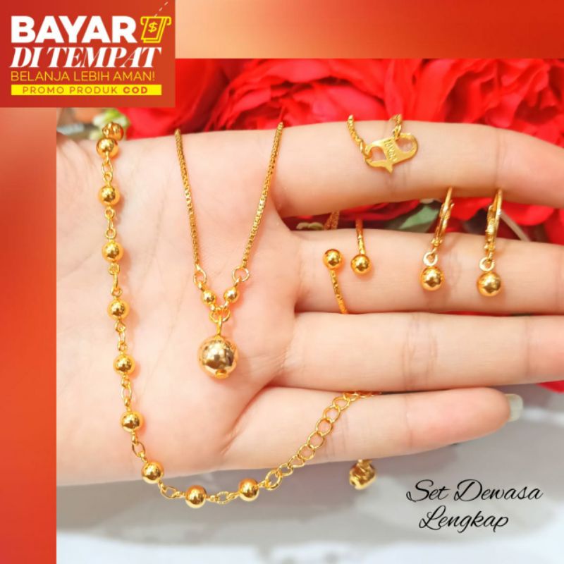 SET LENGKAP  TITANIUM Kristal zircon perhiasan putih Korea Tidak karat&amp;Tidak Luntur terkini