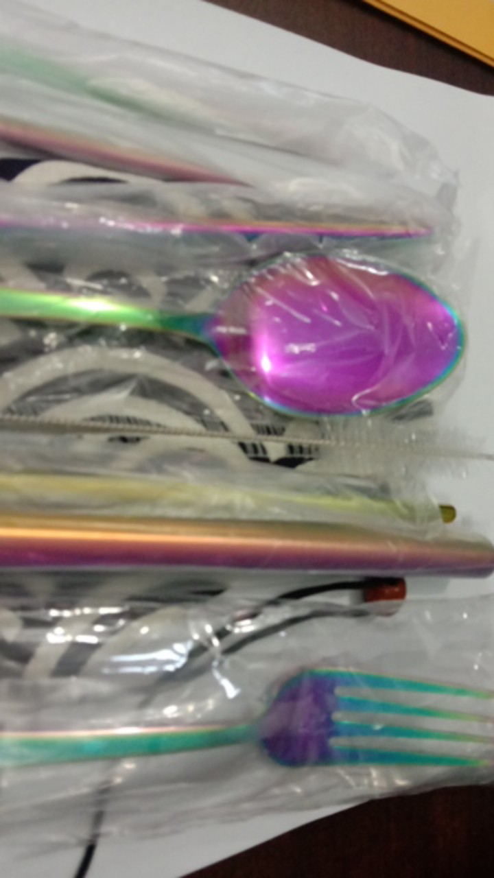 Cutlery Set Travel Sendok Garpu Sumpit Sedotan Warna Pouch Lipat