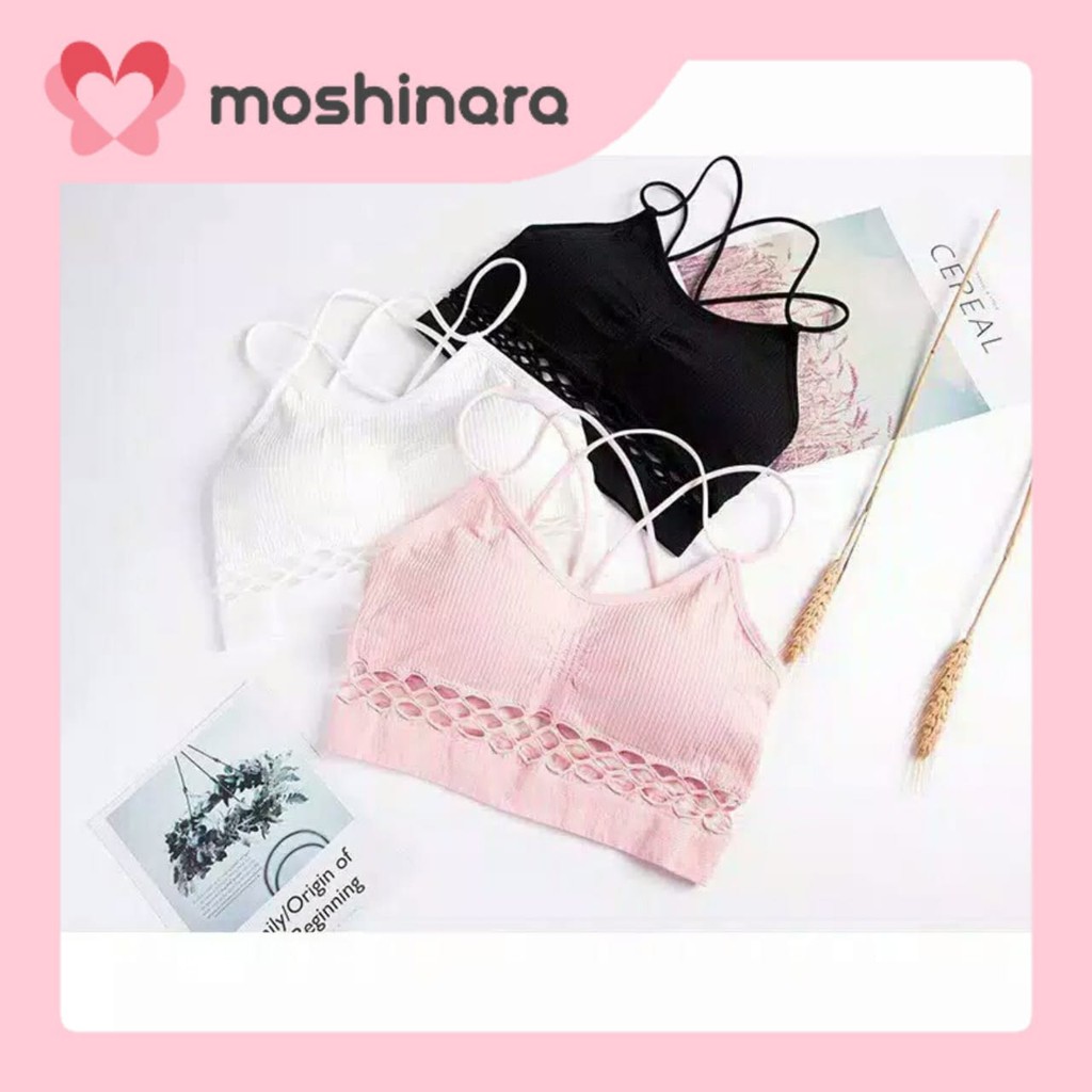 Underwear Wanita BH Bra Tanpa Kawat Sport Jumbo Sorex Remaja Tali Crop Top Korea Bralette Kemben