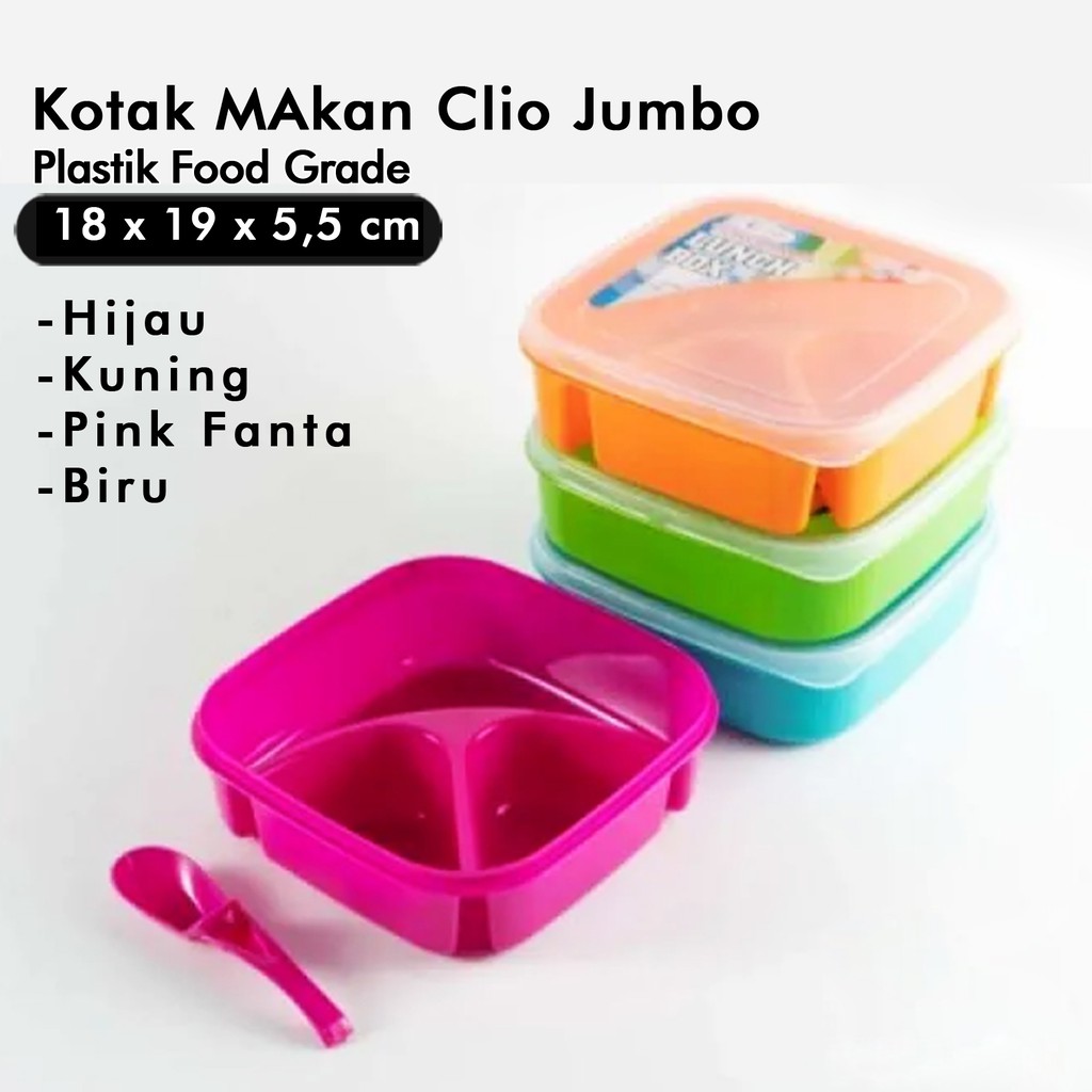 Kotak bekal makanan Lunchbox Clio 1150ml tempat penyimpan makanan anti tumpah