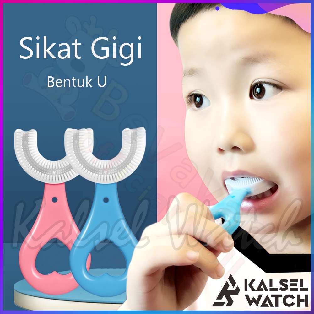 Sikat Gigi Anak Silikon 360 ° Bahan Silikon Sikat Gigi Anak Bentuk U Bahan Silikon / Training Toothbrush Tooth Brush Baby Silicon type U / Sikat Gigi Anak Bentuk U Kids Toothbruah Silikon / Sikat Gigi Silikon Bayi Anak Anak Balita Bahan Karet Lentur ACK2