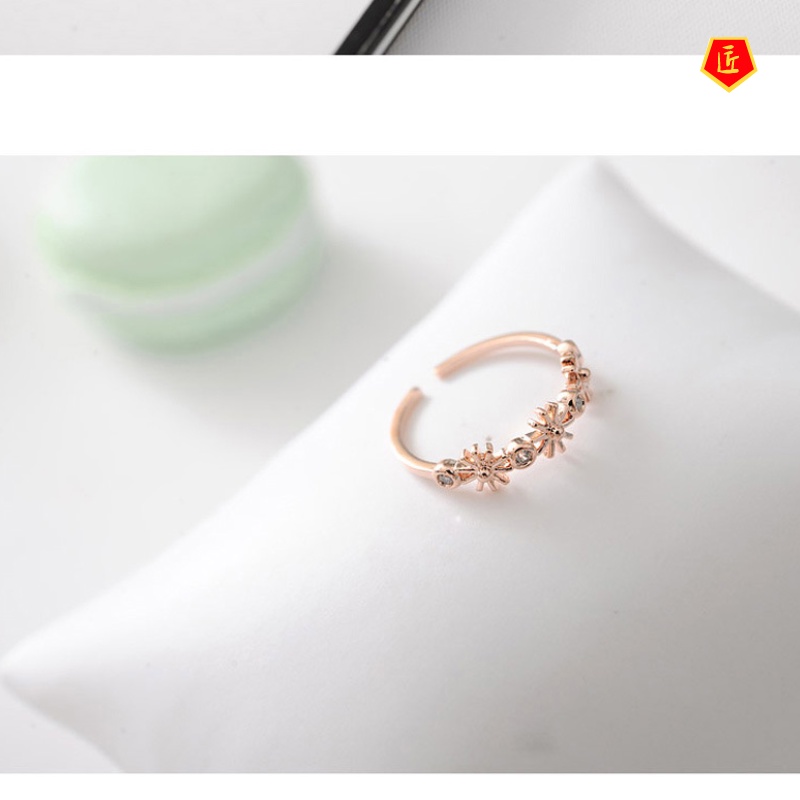 [Ready Stock]Simple Elegant Golden Flower Ring