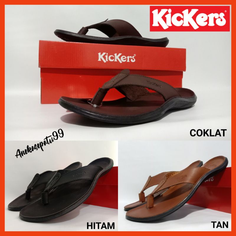 SANDAL PRIA KICKERS KULIT MODEL JEPIT / SANDAL DISTRO COWOK KASUAL PROMO / SANDAL LEBARAN LAKI-LAKI