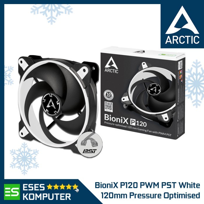 Fan ARCTIC BioniX P120 PWM PST - White - High Static Pressure - 120mm