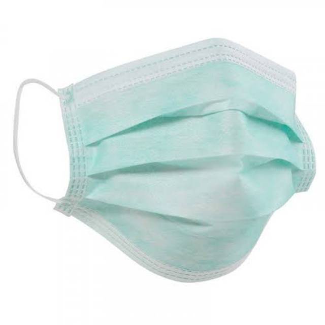 Masker Earlop Hijau 3ply disposable fasemask isi 50pcs