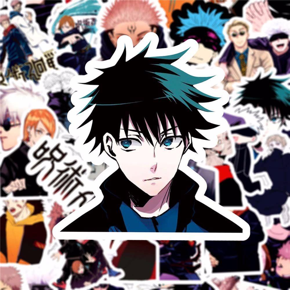 Lanfy Jujutsu Kaisen 50 Pcs Tahan Air Koper Gitar Scrapbooking Fushiguro Megumi Yuji Itadori Graffiti Stiker Alat Tulis Stiker Penggemar Koleksi Hadiah Anime Stiker