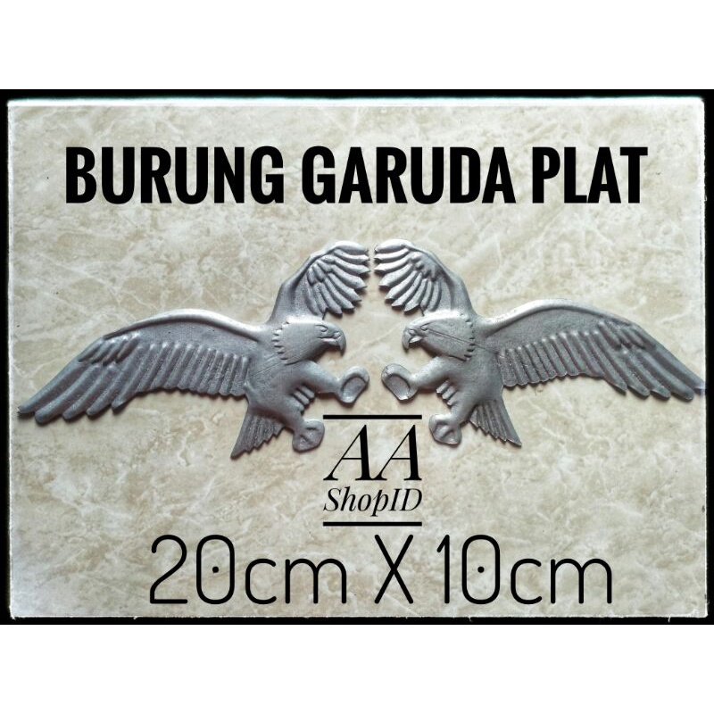 Ornamen pagar besi plat sepasang Burung garuda (2pcs)