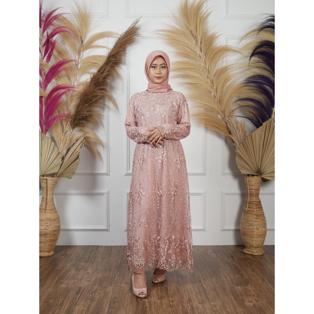 Gamis Brokat Full / Gamis Tile Modern / Gamis Kebaya Modern / Dress Brokat / Gamis Brokat Jumbo