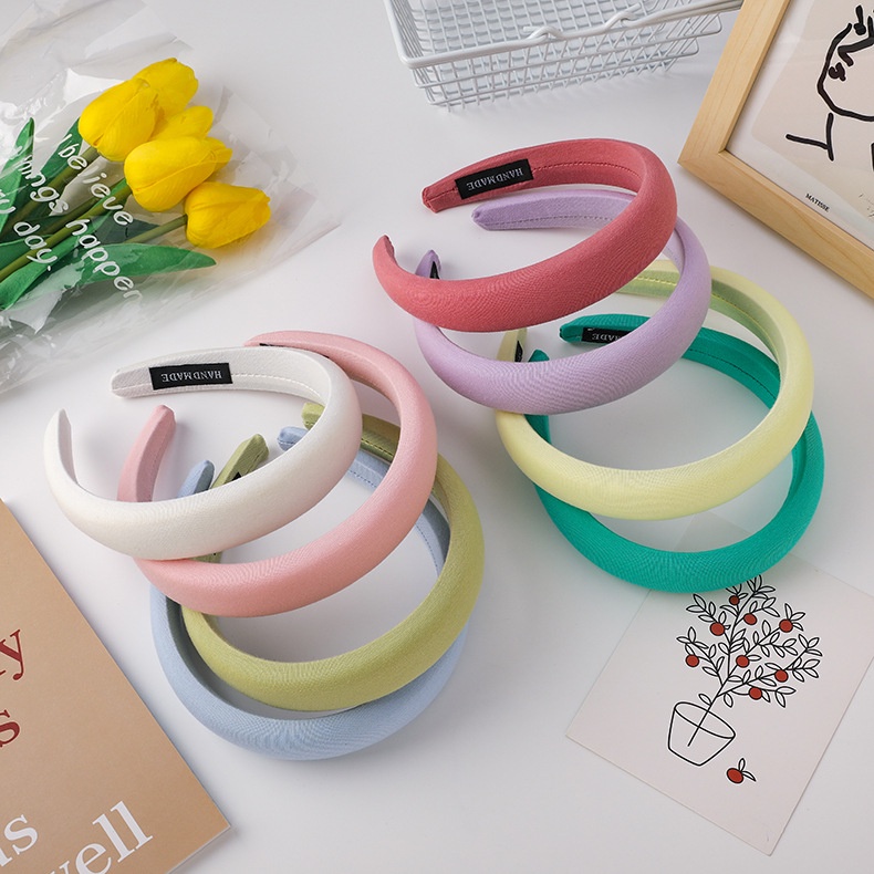 BANDO KAIN WARNA PASTEL PADDED HEADBAND POLOS CLOUD BANDANA KOREA RAMBUT LEBAR HAIR BAND TERANG SOFT KOREAN